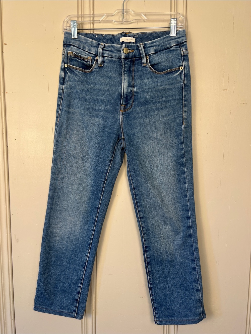 Good American Good Straight Jeans Size 6/28 Petite 24" Inseam EUC
